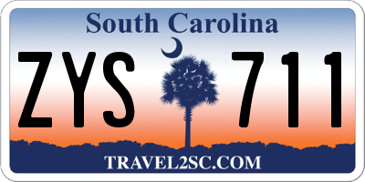 SC license plate ZYS711