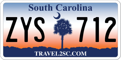 SC license plate ZYS712
