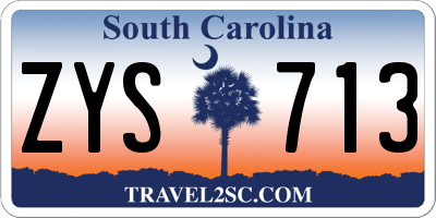 SC license plate ZYS713