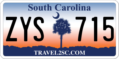 SC license plate ZYS715