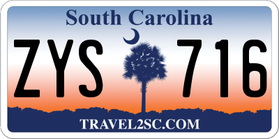 SC license plate ZYS716