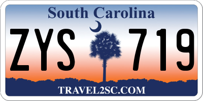 SC license plate ZYS719