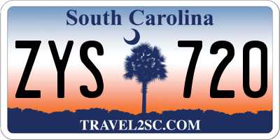 SC license plate ZYS720