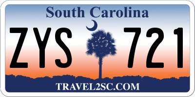 SC license plate ZYS721