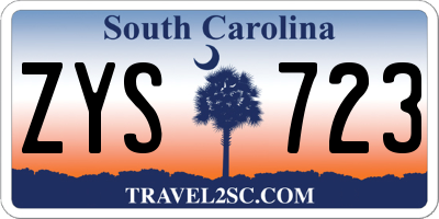SC license plate ZYS723