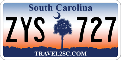 SC license plate ZYS727