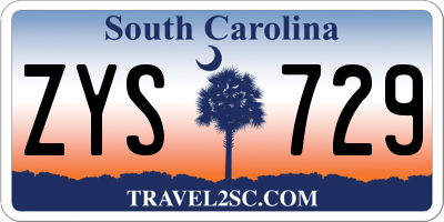 SC license plate ZYS729
