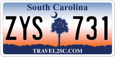 SC license plate ZYS731