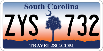 SC license plate ZYS732
