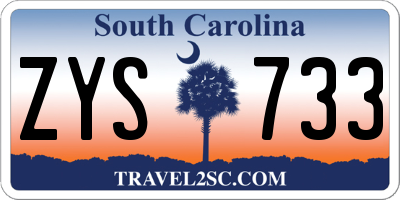 SC license plate ZYS733