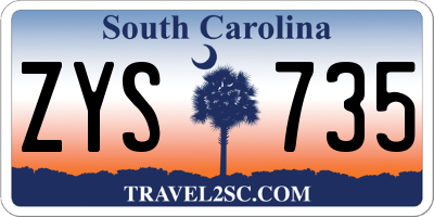 SC license plate ZYS735