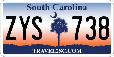 SC license plate ZYS738