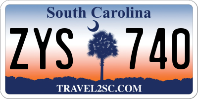 SC license plate ZYS740