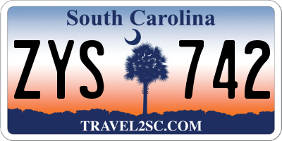 SC license plate ZYS742