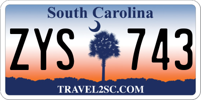 SC license plate ZYS743