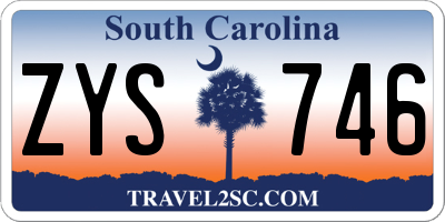 SC license plate ZYS746