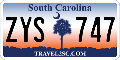 SC license plate ZYS747
