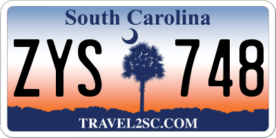 SC license plate ZYS748