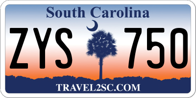 SC license plate ZYS750