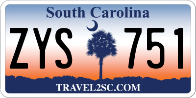 SC license plate ZYS751