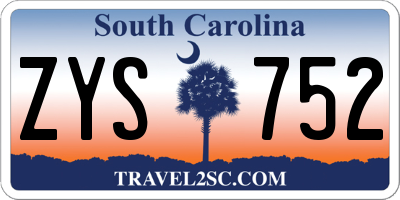 SC license plate ZYS752