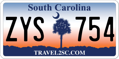 SC license plate ZYS754