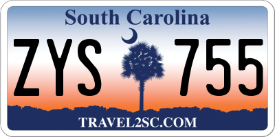 SC license plate ZYS755