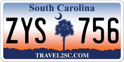 SC license plate ZYS756