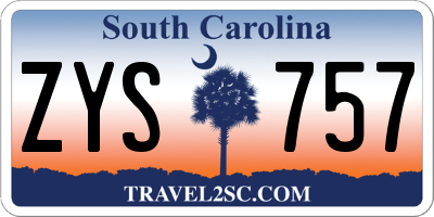 SC license plate ZYS757