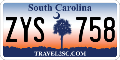 SC license plate ZYS758