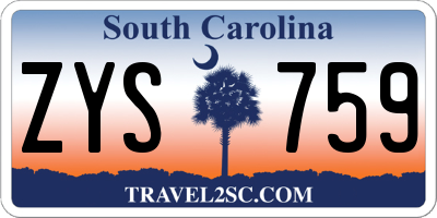 SC license plate ZYS759