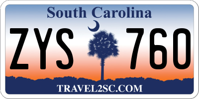 SC license plate ZYS760