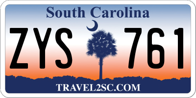 SC license plate ZYS761