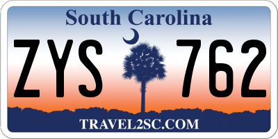 SC license plate ZYS762