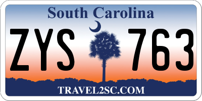 SC license plate ZYS763