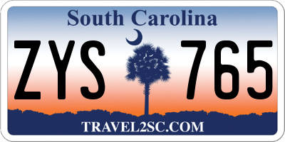 SC license plate ZYS765