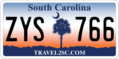 SC license plate ZYS766
