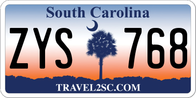 SC license plate ZYS768