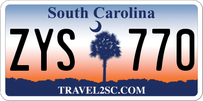 SC license plate ZYS770