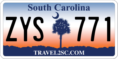 SC license plate ZYS771