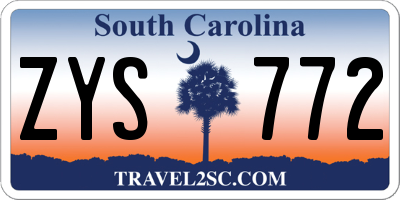 SC license plate ZYS772