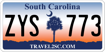 SC license plate ZYS773