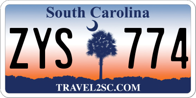 SC license plate ZYS774