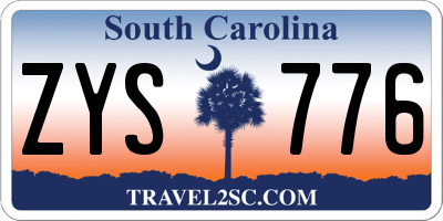 SC license plate ZYS776