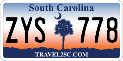 SC license plate ZYS778