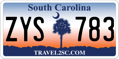 SC license plate ZYS783