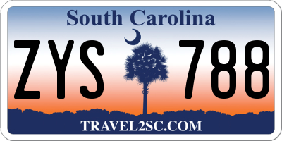 SC license plate ZYS788