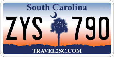 SC license plate ZYS790