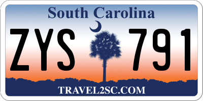 SC license plate ZYS791