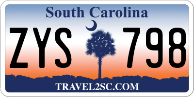 SC license plate ZYS798